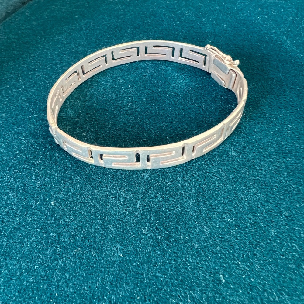 Greek key sterling silver bracelet